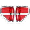 Boine F150 Tail Light Compatible With 2009 2010 2011 2012 2013 2014 Ford F150 F-150 Pickup Driver and Passenger Side Rear Tail Light Lamp Housing - Chrome trim