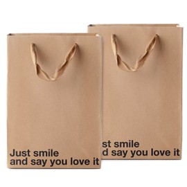 MilkToast Brands Just Smile And Say You Love It Funny Gift Bag, 2 Piece Set, Inappropriate Snarky Birthday Gift Wrapping