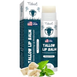 Bálsamo labial de sebo de ternera, cera de abejas natural de sarga, crema hidratante hidratante alimentada con pasto de bisonte, bálsamo para el cuidado de los labios, alivia los labios agrietados