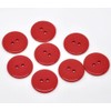 25 x Plain Red Round 23mm Resin Sewing Buttons for Knitting, Arts, Crafts and Clothes