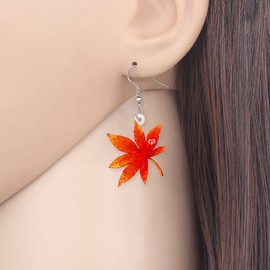 DALANE Acrylic Cute Autumn Maple Leaf Earrings Dangle Drop Autumn Plant Leaves Jewellery for Women Girls Kids Charms Gifts, Acrylic, No Gemstone