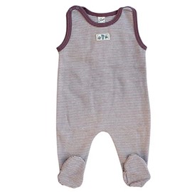 Lilano, Merino Romper with Foot, 70% Wool (kbT), 30% Silk, 210 g/m², Mauve/natural