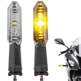 LED Turn Signal Indicator Lights Compatible with Kawasaki NINJA 300 400 650 H2 ZX-25R ZX-6R ZX-10R Z400 Z900 Z1000 (B-Clear Lens)