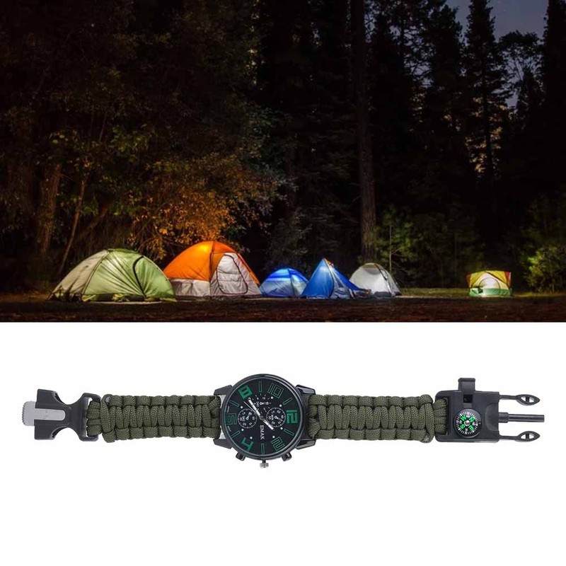 6 in 1 Multifunction Waterproof Outdoor Camping Survival Watch Rescue