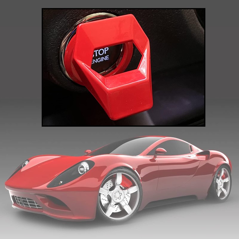 ユニバーサルエンジンスタート/ストップボタンカバー モーターイグニッションスイッチトリムカバー プッシュトゥスタートボタンカバー キー保護カバー クールな車内アクセサリー