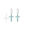 Cross Earrings for Women Sterling Silver Cross Earrings Dangle Turquoise