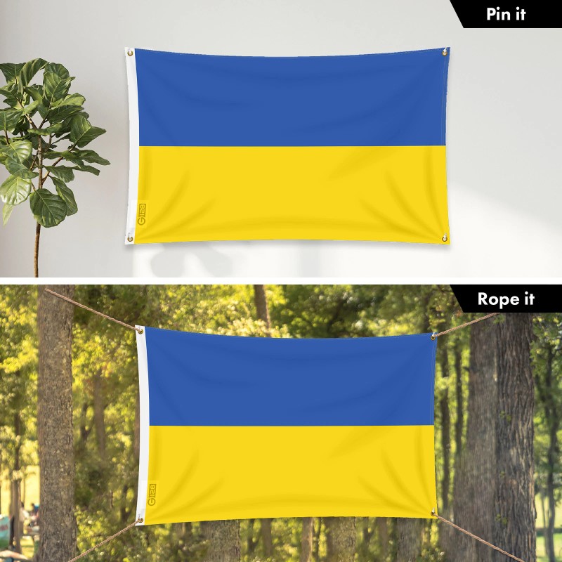 G128 3 Pack: Ukraine Flag 3x5 Ft Printed 150D, 4