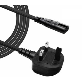 iSeventy9 50cm Figure 8 AC Power Cable, IEC C7 Mains Power Lead, UK Plug Power Cord Compatible with, LED LCD Smart TV, Laptops, Monitor, Projector - Black