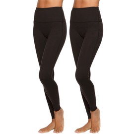 Felina | Velvety Super Soft High-Waisted Legging 2-Pack | Yoga Pants | Workout Clothes for Women Black