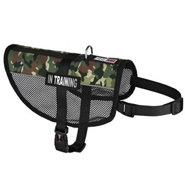 Dogline MaxAire Vest in Training Removable Patch Adjustable Harness Reflective for Puppies Small Medium and Large Dogs 22 by 29 Inch Girth Green Camo