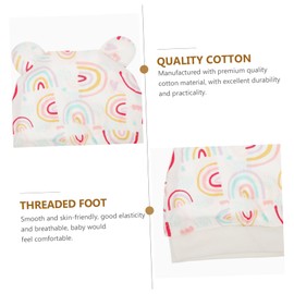 Healvian 1 Set Newborn Cotton Hat Set with Foot Covers and Scratch Gloves Soft Skin Friendly Accessories for Daily Wear Prevents Cold and Scratches for Newborn Essentials