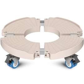 Goovilla Plant Stand with Wheels Heavy Duty, 1Pack Adjustable 15-22 Plant Caddy with Lockable Caster Wheels 440LBS, Rolling Plant Stand/Dolly/Roller for Indoor Outdoor Large Planter, Flower Pot,Beige