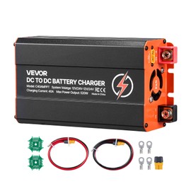 DC to DC Charger with MPPT, 520W, 40A On-Board Battery Charger, Solar Panel/Alternator Dual Input, Smart Multi-Stage Charging for LiFePO4 Lead-Acid Batteries, 12V/24V-12V/24V, for RV Home Backup