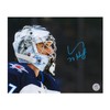 Connor Hellebuyck Signed Winnipeg Hockey Goalie Mask Profile 8x10 Photo