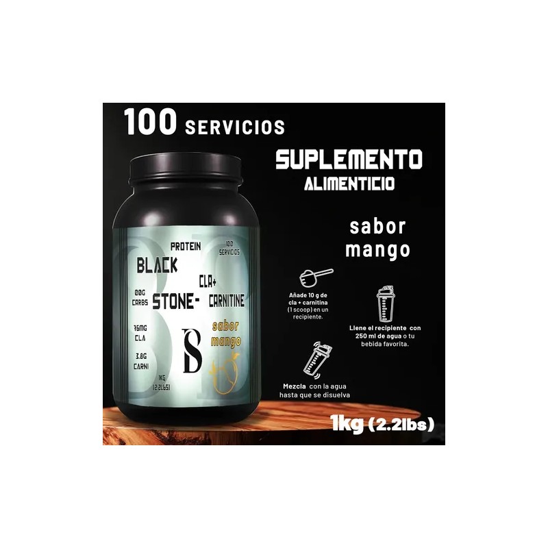 Cla Carnitina 1kg Black Stone 100 Servicios Pre Entreno