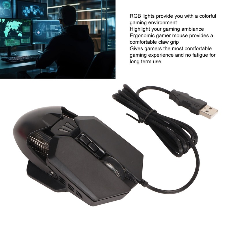 C6 Gaming Mouse Wired Silent USB Optical Computer Mice with