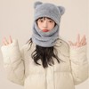 Winter Padded Bear Balaclava with Integrated Scarf LF1454 (One Size) Black 4ea