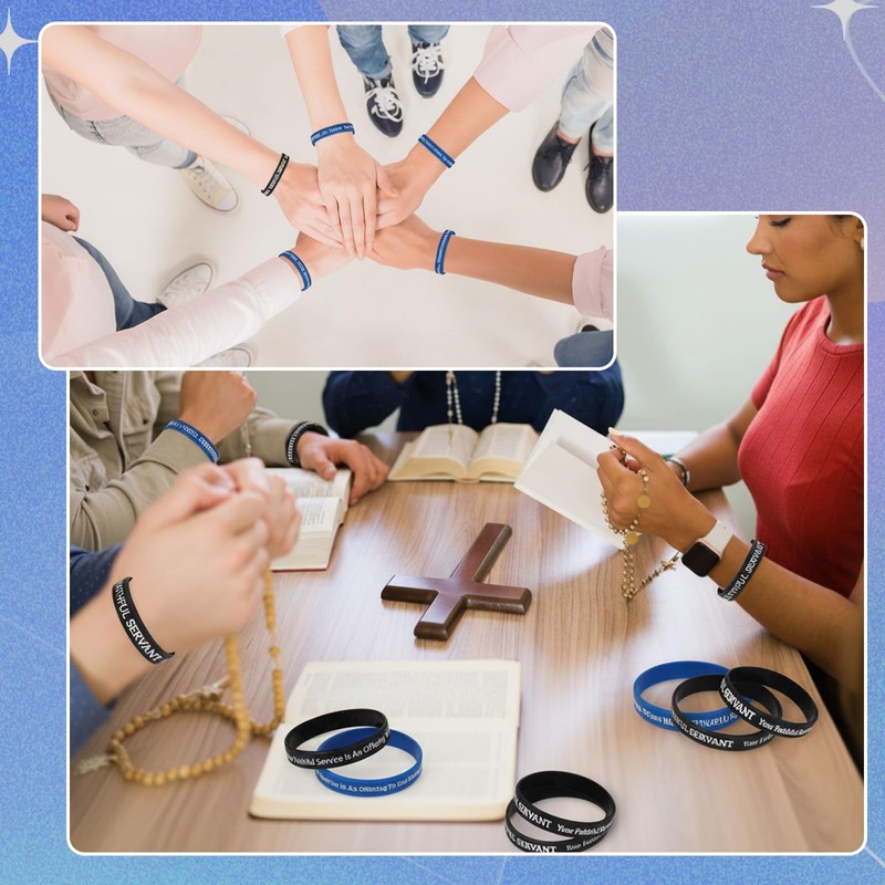 PullCrease 50 Pcs Christian Bible Verses Bracelets Bulk Scripture Silicone