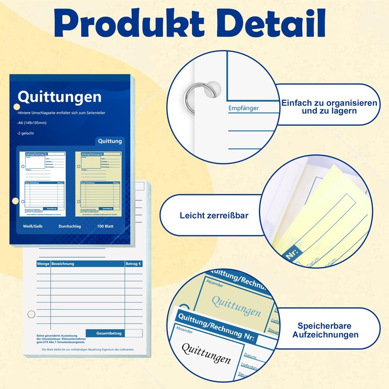 A6 Receipt Pad Duplicate Invoice Pad Small Business 2 x