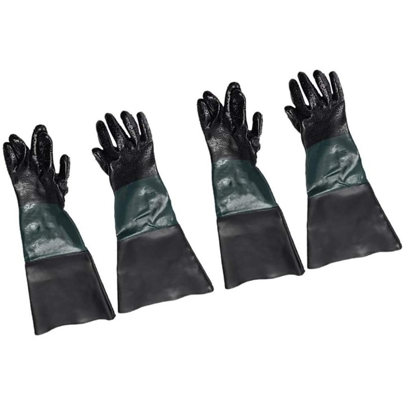 POFET 1 Pair Rubber Sandblasting Gloves, Safety Gloves for Work,60cm