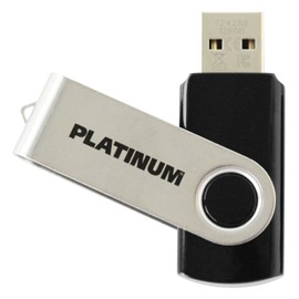 PLATINUM TWS USB-Stick 128 GB USB 3.0 USB-Flash-Laufwerk - Speicher-Stick in schwarz-Silber inkl. Öse zur Befestigung am Schlüsselanhänger