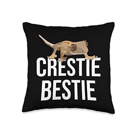 Crestie Bestie Crested Gecko Reptile Lizard Pet Lover Gift Throw Pillow