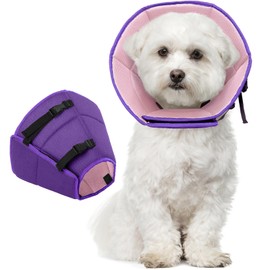 Kuoser Dog Cone Collar After Surgery, Pet Protective Neck Cone for Small Medium Large Dogs Cats, Soft & Breathable Dog Recovery Collar Adjustable Puppy Quick Healing Elizabeth Collar, Purple S