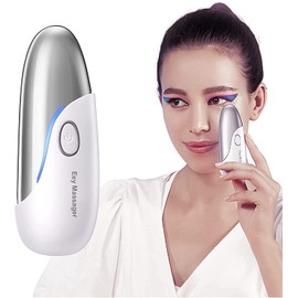 Boriwat Eye Massager with Heat and Vibration, Anti-aging Mini Eyes Facial Massager Tool, for Dark Circles Eye Bags Puffiness, Eye Lip Wrinkle Remover Promote Essence Absorption, Gifts for Women & Men…