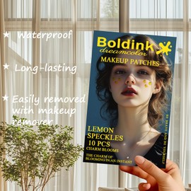 Boldink 10pcs Lemon Face Makeup Patches, Waterproof Temporary Fruit Tattoos for Women