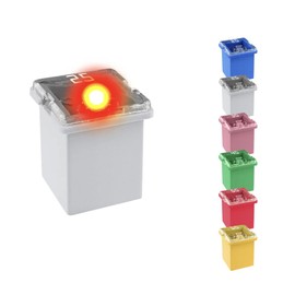 CARAX Glow Fuse – Premium Fuse Cartridge Low Profile Fuse – Assortment – Glow When Blown LED Automotive Fuse – Smart Auto Glow Fuse Easy Identification (25A - 1pcs - Cartridge Mini Glow Fuse)