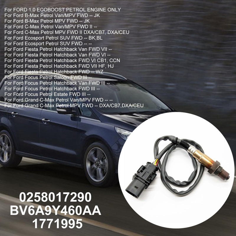 Front Lambda O2 Oxygen Sensor 0258017290 Fit For Ford 1.0