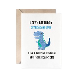 MAGJUCHE Dinosaur Card For Awesome Grandad, Funny Grandpa Birthday Card, Happy Birthday Grandadasaurus