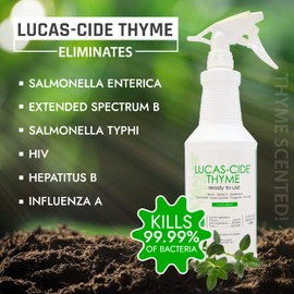 LUCAS-CIDE Ready To Use All Purpose Cleaner - Home Essentials Cleaning Supplies For Everyday Hygiene - Thyme Scented Disinfecting Spray Bathroom Cleaner, Glass Cleaner, Floor Cleaner, etc.…