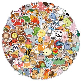 100 PCS Cute Animal Stickers-Prize Box Toys for Kids Classroom, Water Bottle Stickers for Kids Waterproof,Waterproof Vinyl Reward Stickers for School Students Gifts