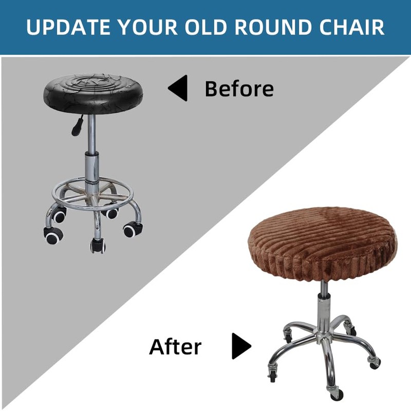 Shukii Stool Covers - 2 Pack Soft Slipcovers with Elastic