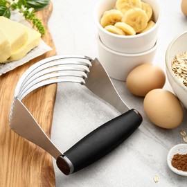 Spring Chef Dough Blender, New and Improved Top Professional Pastry Cutter with Heavy Duty Stainless Steel Blades, XL Size, Black