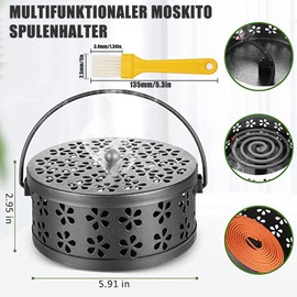 Mosquito Spiral Holder, Metallic Mosquito Coil Holder, Portable Metallic Mosquito Coil Holder, Mosquito Spiral Container, Movable Mosquito Coil Holder, Classic Metal Incense Holder