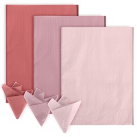 Whaline 90 Sheet Gradient Dusty Pink Tissue Paper Set Dusty Rose Mix Gift Wrapping Paper 3 Colors DIY Art Craft Tissue for Wedding Birthday Bouquet, 13.7 x 19.6 Inch