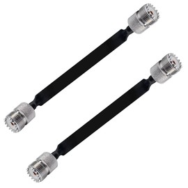 Xuzxinze 2pcs- 20cm RF Coaxial Cable Window/Door Pass Through Flat Cable, SO239 UHF Female to Female Male Connector