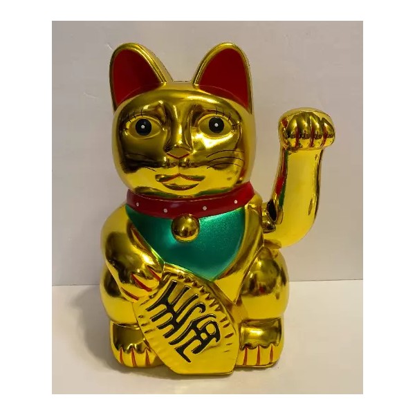 Cal mart gifts Gold Maneki Neko Lucky Charm Cat Battery