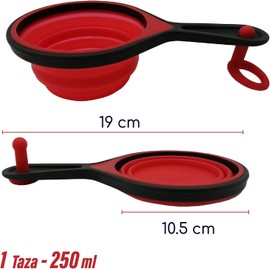Juego de 8 de Tazas y cucharas medidoras de silicona plegable para líquidos y harinas