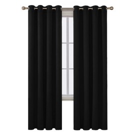 Deconovo Black Blackout Panel Curtains 52 by 95 Inch 1 Panel