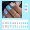 Short Press on Nails Sqaure Fake Nails with Gradient Fish