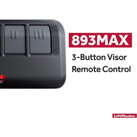 Open Solutions Liftmaster Garage Door Remote, Compatible with Craftsman Models, 893MAX 3-Button Remote, Control Gates & MyQ Enabled Lights with Enhanced Security, Craftsman Garage Door Opener Remote