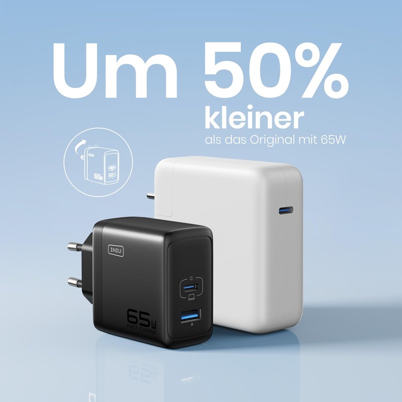 INIU 65 W USB C Charger, PD QC 3.0 Fast