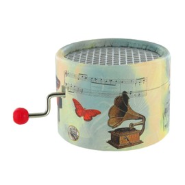 Round Hand-cranked Musical Box/Music Box Made of Reinforced Cardboard - for Elise (Beethoven)
