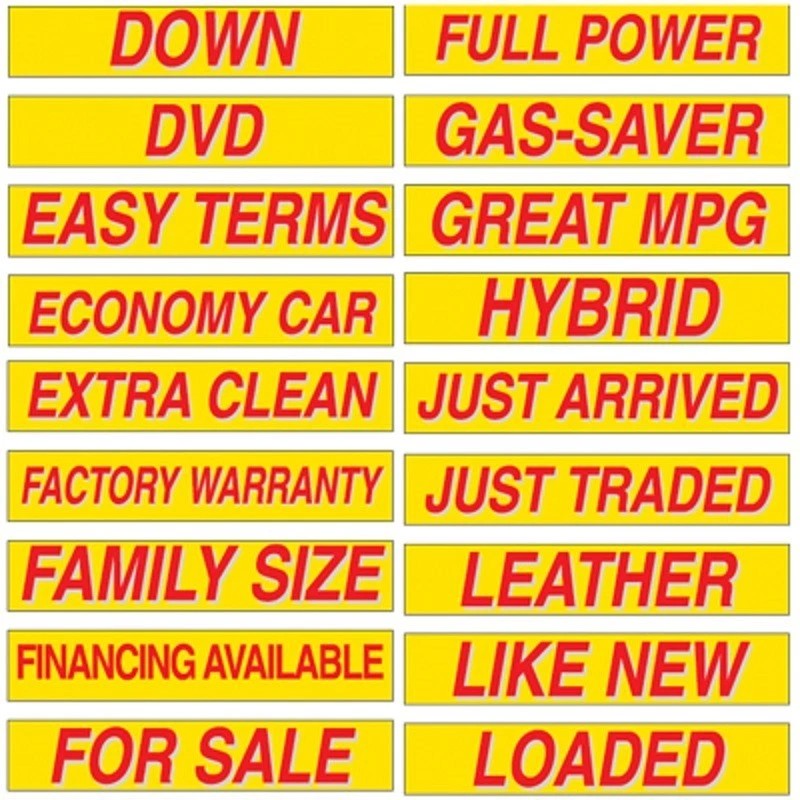 EZ Lettering Car Dealer Windshield Slogans 20 packs, Mix n