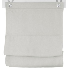 Dimout Roman Blind with Eyelets White/Grey Opaque Blackout Width Approx. 120 cm x height Approx. 130 cm.