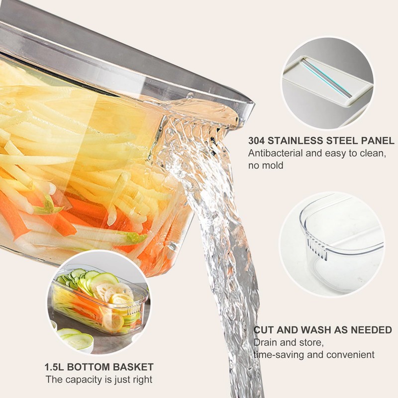 Multifunctional Vegetable Slicer 6-in-1 - Mandolin, Julienne Cutter, Cucumber Slicer,