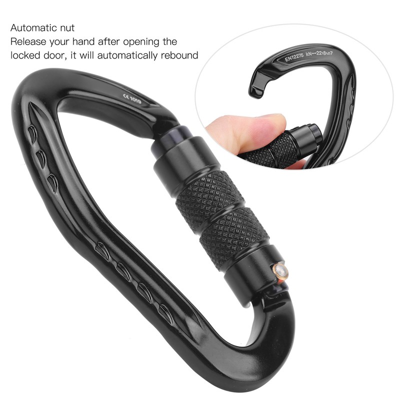 Outdoor Rock Climbing Carabiner Aluminum Alloy Auto Locking Safety Buckle